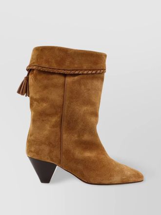 Isabel Marant tassel suede boots cone heel