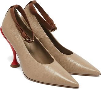 Burberry Pumps in pelle con cinturino alla caviglia 115mm - Marrone