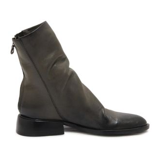 Mimmu Schoenen, Dames, Grijs, 36 EU, Vintage Effect Laarzen met Rits