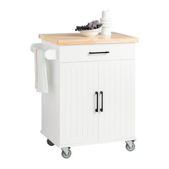 OEM Carrito De Cocina Con Estantes Ajustables Y Ruedas, Color Blanco