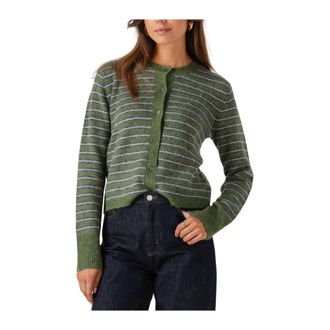 Envii Truien & Vesten, Dames, Groen, M, Groene Cardigan Sweater voor Vrouwen
