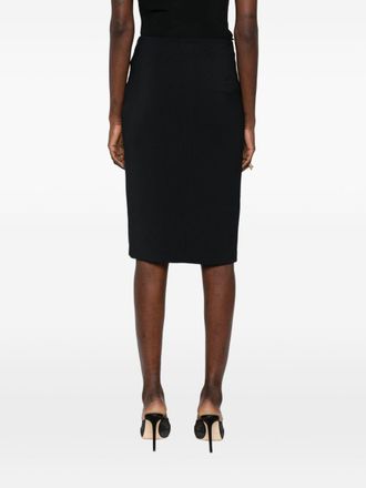 Elisabetta Franchi Logo-Embellished Midi Skirt - Black