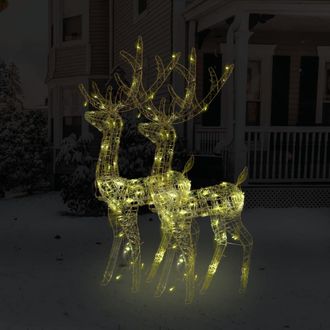 Berkfield Home Acrylic Reindeer Christmas Decorations 2 pcs 120 cm Warm White