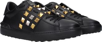 Valentino Garavani Mens Black Leather Sneakers
