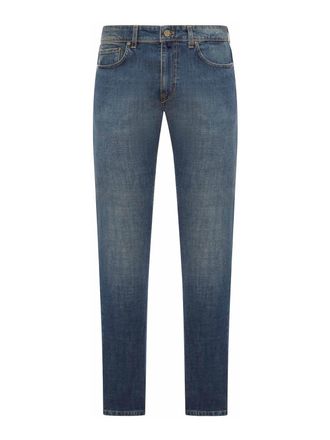 Incotex Medium Wash Blue Cotton Denim Jeans