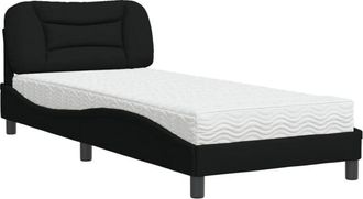 vidaXL Cama Con Colch&oacute;n Tela Negro 80x200 Cm Vidaxl