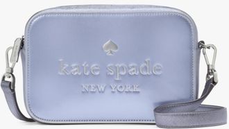 Kate Spade New York Womens Oh Snap Patent Mixed Materials Mini Camera Bag - Dark Blue Fabric - One Size