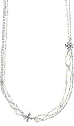 Tory Burch Moondance Multi Strand Parelketting - Dames - Kettingen - Grijs - ONE Size - Accessoires