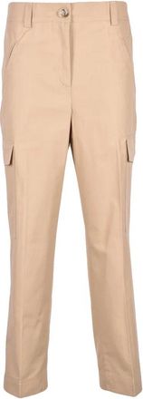Twin-Set Beige Cargo Pants with Mid-Rise Waist
