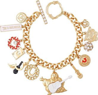 True Religion Gold-Tone Multi-Charm Bracelet in Gold Tone at Nordstrom