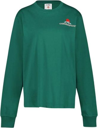 Casablanca Montagne Snow Long-Sleeved - Heren - Longsleeves - Groen - XS - Katoen - Tops