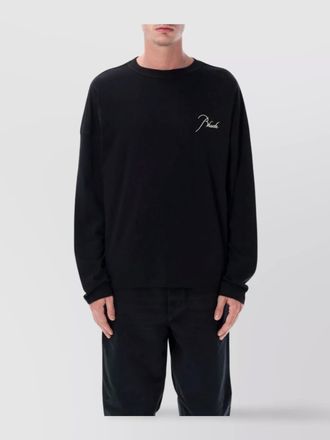 Rhude long sleeve crew neck t-shirt with ribbed cuffs