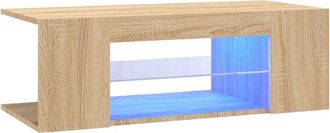 vidaXL Vidaxl - Mueble de tv con luces led roble Sonoma 90x39x30 cm