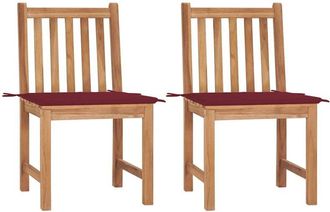 vidaXL Sillas De Jard&iacute;n 2 Unidades Madera Maciza De Teca Con Cojines Vidaxl