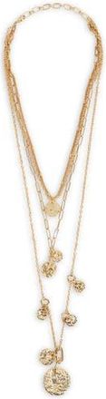 Saachi Hammered Coin Charm Layered Necklace in Gold at Nordstrom Rack
