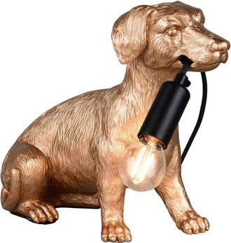 Boîte à Design Lampada da tavolo Lampada da tavolo bassotto figura da salotto color oro, interruttore a cavo, 1x presa E14, LxLxH 28x13x23,5 cm