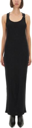 Jean Paul Gaultier Black Knitted Scoop Neck Maxi Dress