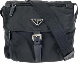 Prada Pre-owned Tessuto Nylon Schoudertas - Dames - Vintage Schoudertas - Zwart - ONE Size - Nylon - Vintage