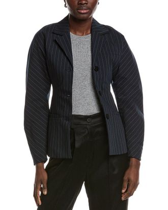 Ganni Ganni Stretch Stripe Fitted Blazer