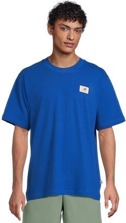 New Balance Woven Label T-shirt Mens Clothing Blue Gemstone : 2XL, Cotton