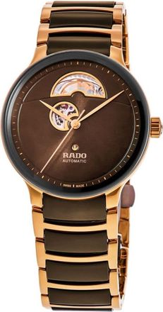 Rado Centrix Automatic Open Heart Brown Dial Two-Tone Ceramic & Stainless Steel Unisex Watch R30013302