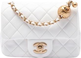 Chanel Pre-owned Vintage Flap Crossbody Bag - Dames - Vintage Schoudertas - Wit - ONE Size - Leer - Vintage