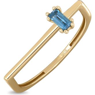 Bony Levy 14K Yellow Gold Baguette Cut Semiprecious Stone Stackable Ring at Nordstrom Rack, Size 6.5