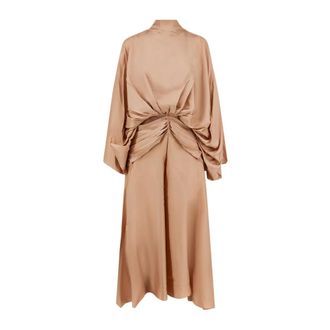 Zimmermann Valiant Lange Zijden Jurk - Dames - Jurken - Beige - Maat: M Zijde