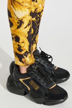 Versace Jeans Couture Sports Shoes With Printed Logo, Womens, Black