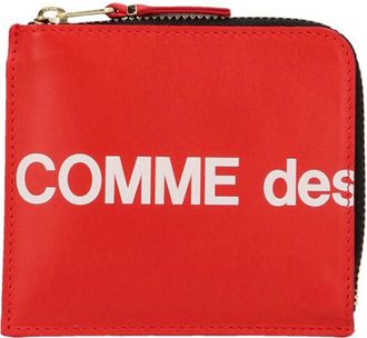 Comme Des Garçons Red Logo Zip Wallet