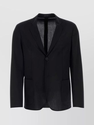 Giorgio Armani single-breasted wool blazer with notch lapel