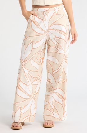 Billabong Tropic Breeze Straight Leg Pants in Stone at Nordstrom, Size X-Small