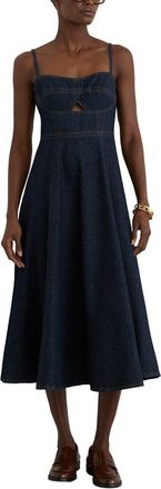 Reiss Petite Emma Denim Fit And Flare Midi Dress
