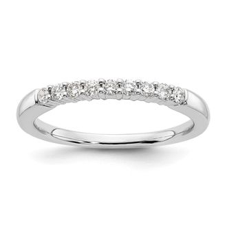Diamond2Deal 14k White Gold Lab Grown Diamond 9-Stone Band Ring 1/4Ct Clarity- VS Color- G-H