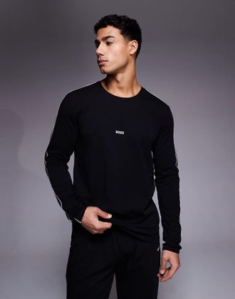 Boss Orange by Hugo Boss BOSS Bodywear - Unique - T-shirt nera da casa in coordinato-Nero