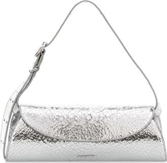 Jil Sander Silver Leather Cannolo Crossbody Bag