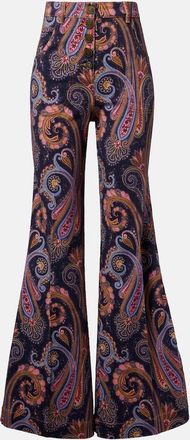 Etro Paisley cotton-blend flared pants