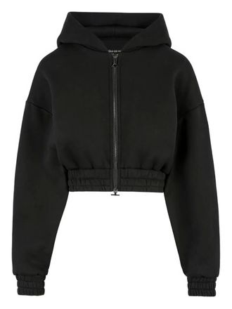 Mani&egrave;re De Voir Josiane zip cinched hoodie - women - Cotton/Polyester - 12 - Black