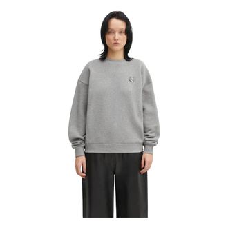 Maison Kitsun&eacute; Mw 00315Km 0321 Sweatshirt - Dames - Sweatshirts - Grijs - L - Katoen - Hoodies & sweatvesten