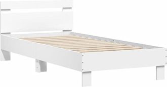 vidaXL Bed Frame without Mattress with Headboard White 75x190 cm Small Single vidaXL