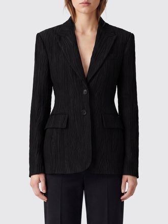 Stella McCartney Blazer monopetto slim fit in misto cotone con rever a lancia
