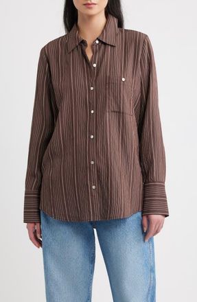 Rails Beck Striped Button-Front Shirt in Chicory Stripe at Nordstrom, Size Xx-Large