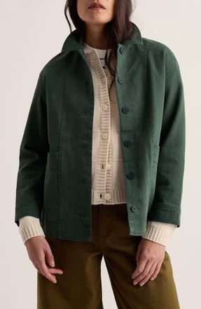 Seasalt Cornwall Croplands Herringbone Organic Cotton Jacket in Coppice at Nordstrom, Size 12