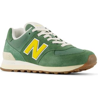 New Balance 574 Sneaker in Mallard Green/Ginger Lemon at Nordstrom, Size 7.5