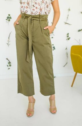 Kut from the Kloth Katie Paperbag Pant In Olive