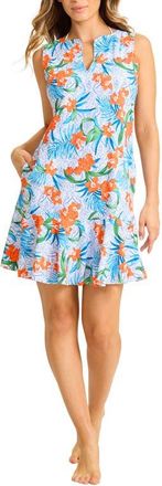 Tommy Bahama Goa Tropical Print Cover-Up Dress in White at Nordstrom, Size X-Small