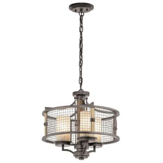 Loops 3 Bulb Chandelier Hanging Pendant LIght Anvil Iron LED E27 100W Bulb