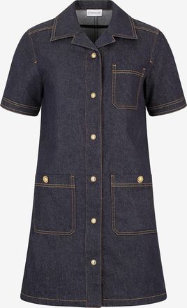 Moncler Dunkles gerades Denim-Minikleid