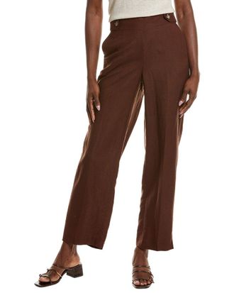 Anne Klein High Rise Linen-Blend Wide Leg Pant