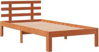 vidaXL Cama sin colchón madera maciza de pino marrón cera 100x200 cm Vidaxl